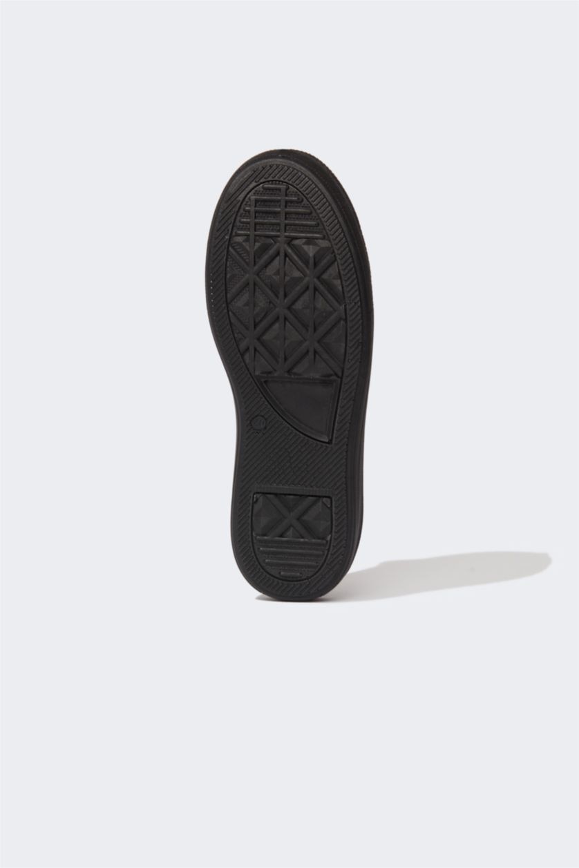 Kadın Siyah Kadın Bağcıklı Yüksek Taban Sneaker Ayakkabı