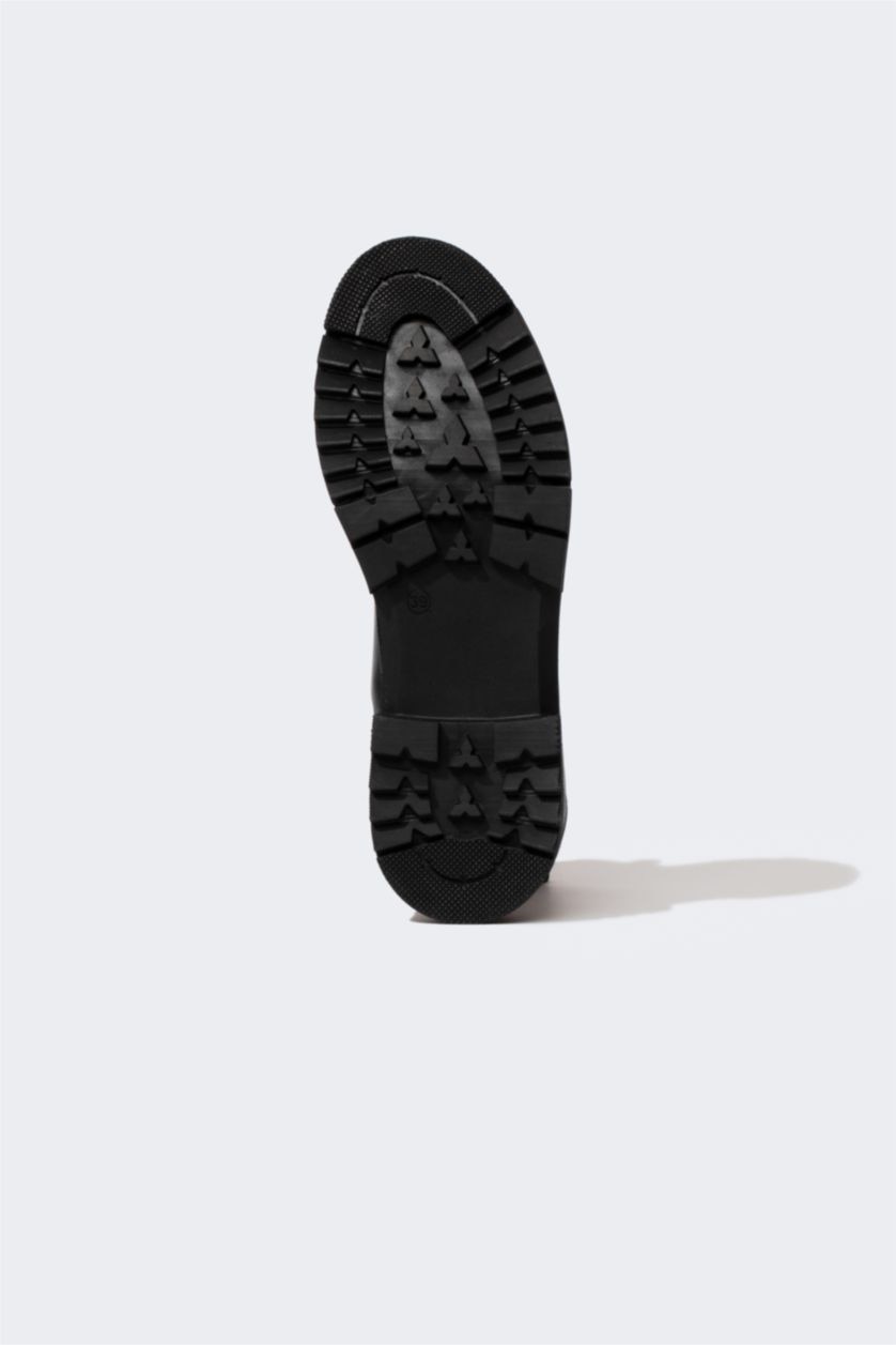 Kadın Siyah Kadın Wonder Woman Suni Deri Bağcıklı Bot