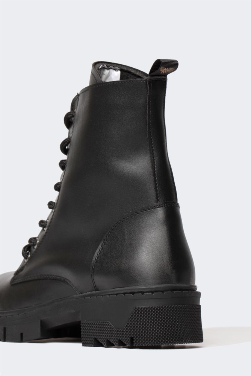 Kadın Siyah Kadın Wonder Woman Suni Deri Bağcıklı Bot