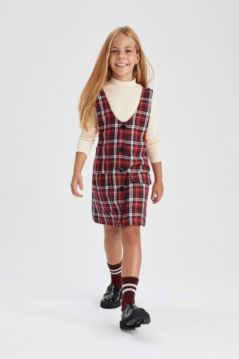 FILLES Rouge Ensemble Tissé Fille