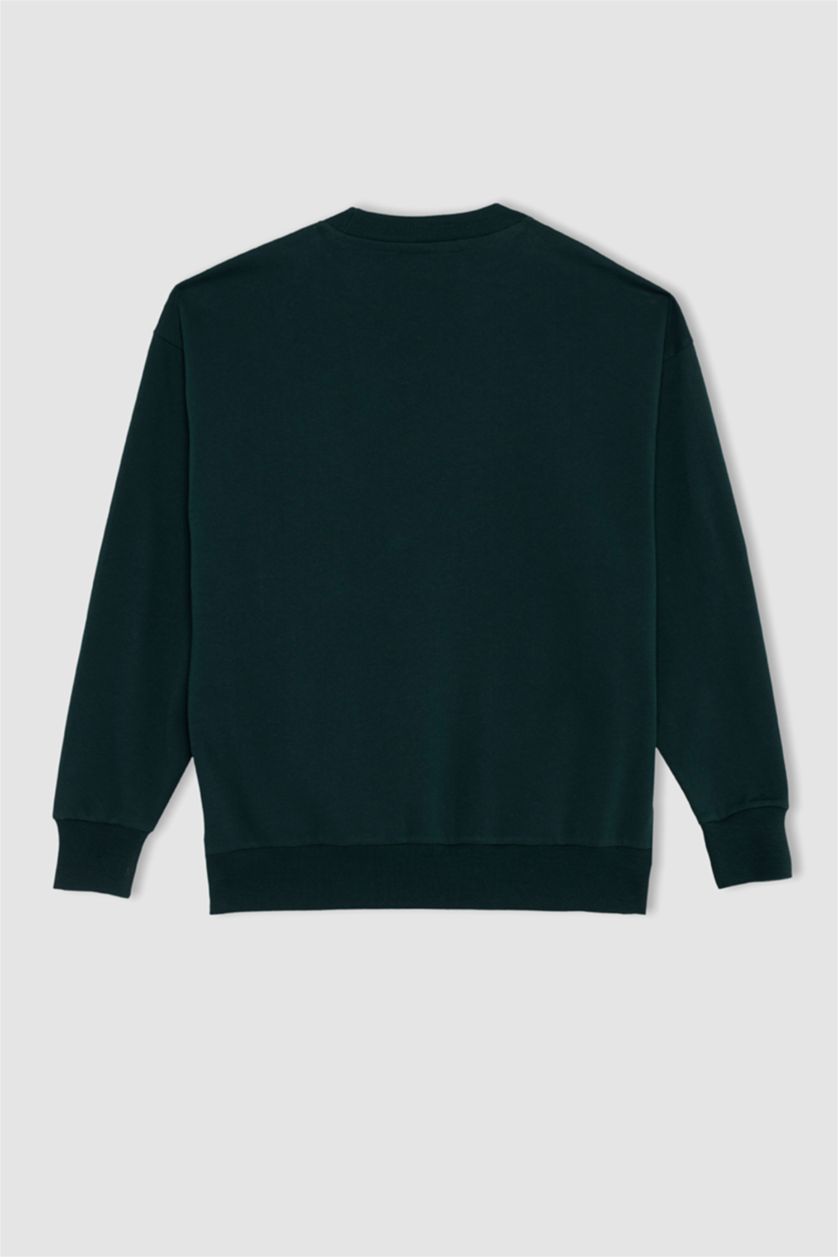 HOMME Vert Foncé Sweat- Shirt Coupe Oversize Col rond Snoopy