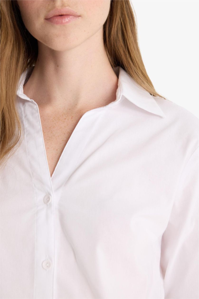 حريمي VIOLET WHITE قميص كم طويل سليم فيت
