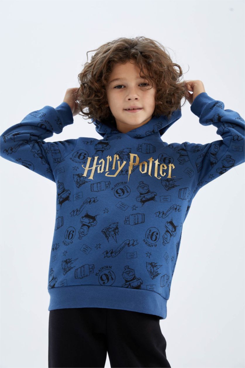 GARÇONS Indigo Sweat- Shirt Tissu Sweat Épais Coupe Régulière À capuche Harry Potter
