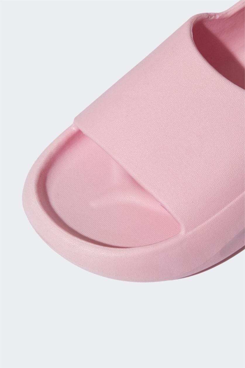 Kız Çocuk - Genç Kız Pembe Kız Çocuk Cırt Cırtlı Düz Taban Sandalet