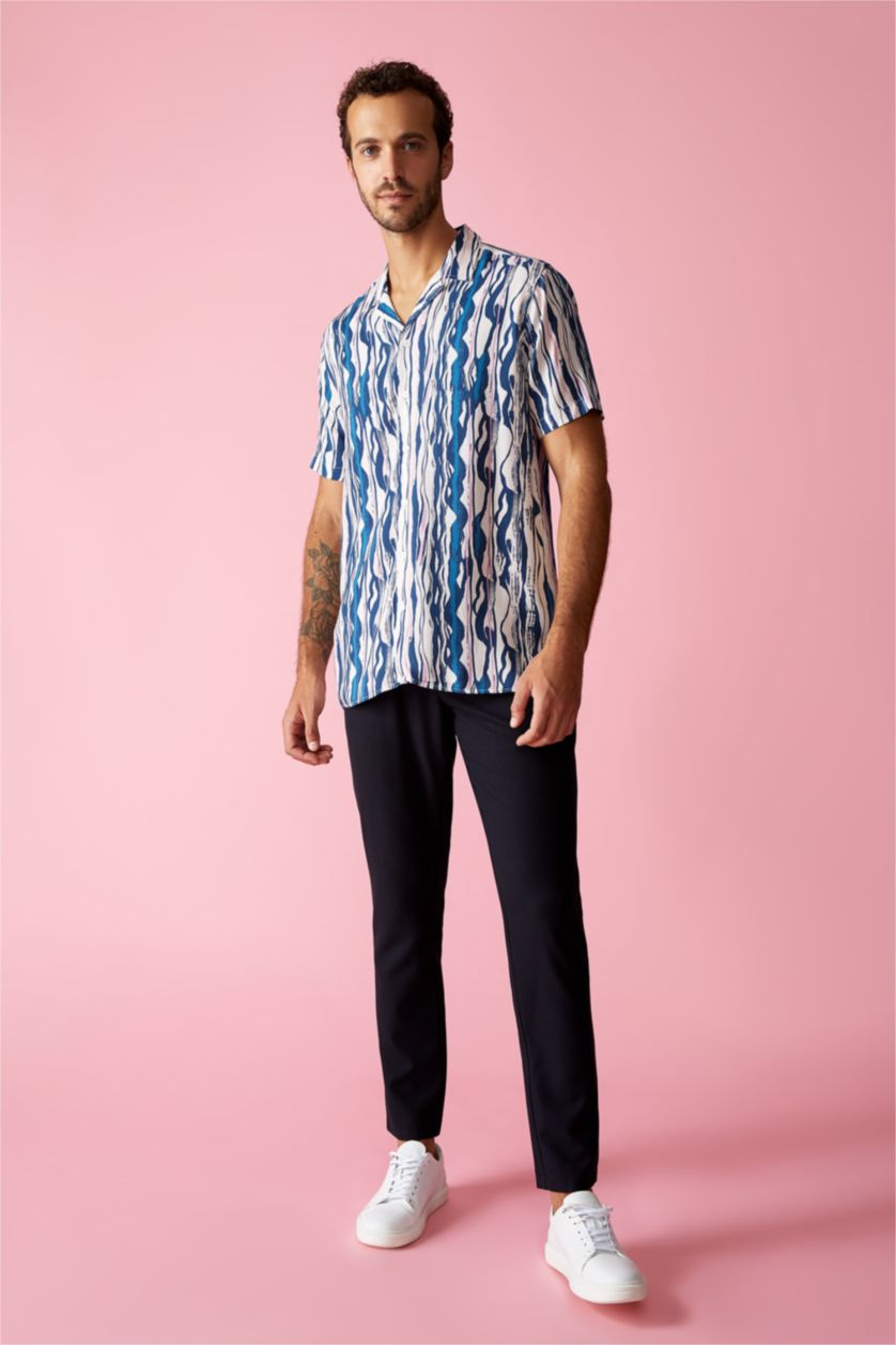 رجالي اوف وايت قميص بولو مطبوع مودرن فيت