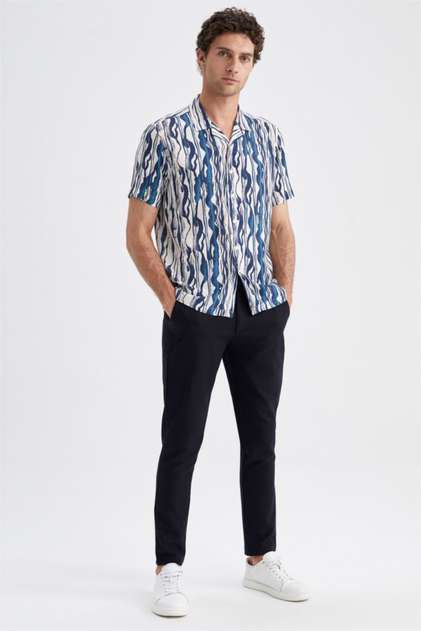 رجالي اوف وايت قميص بولو مطبوع مودرن فيت