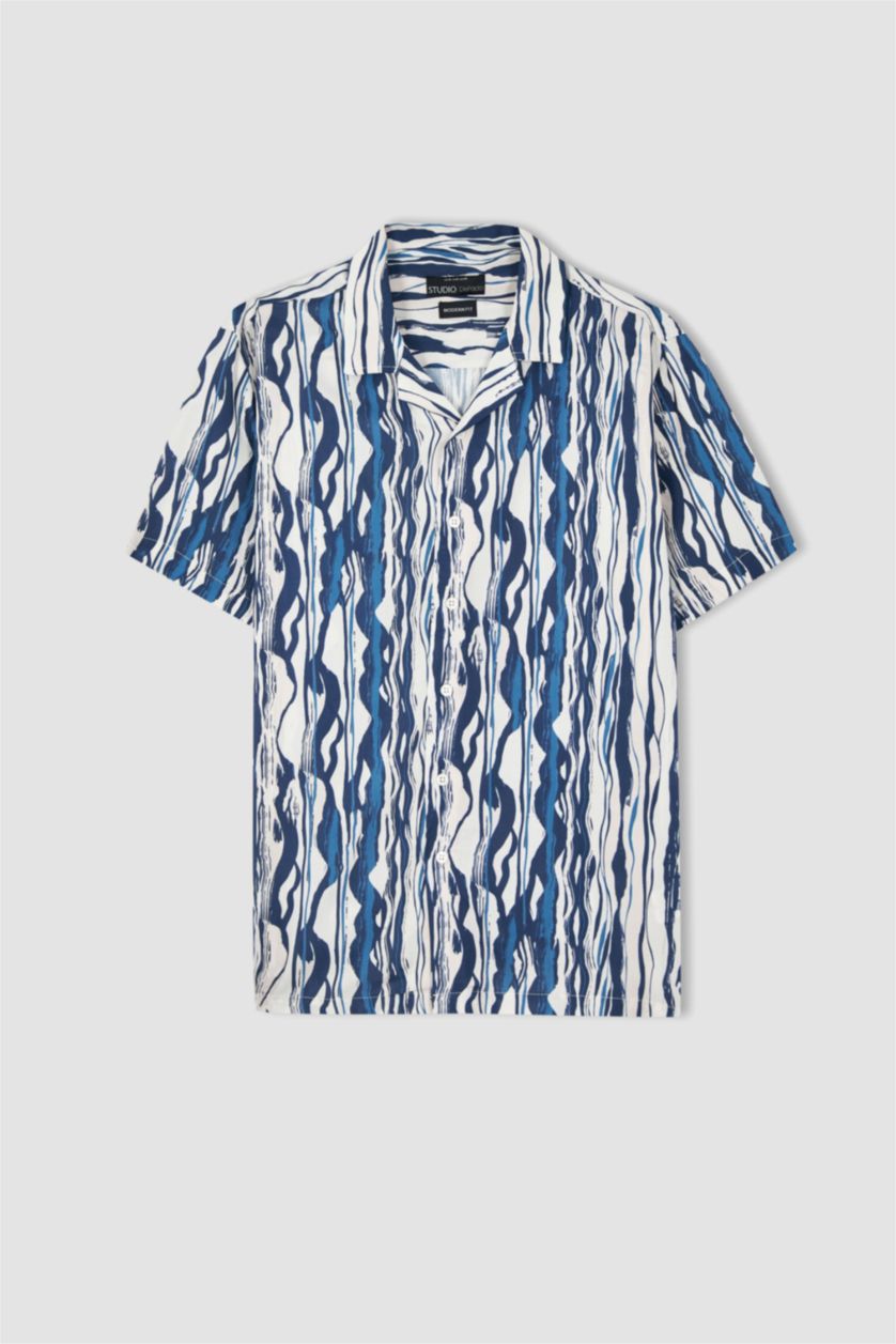 رجالي اوف وايت قميص بولو مطبوع مودرن فيت