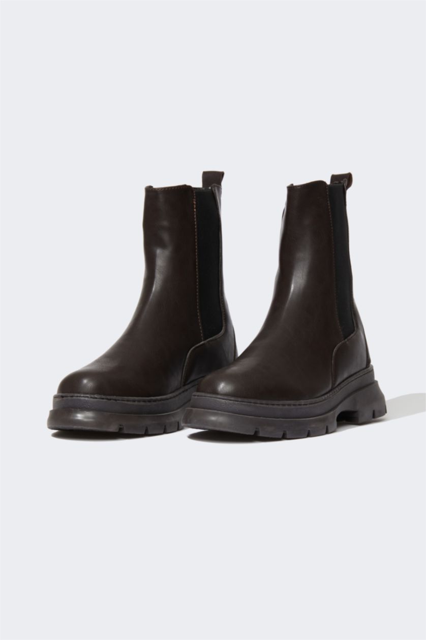 FEMME Marron Bottes Semelle Épaisse Femme