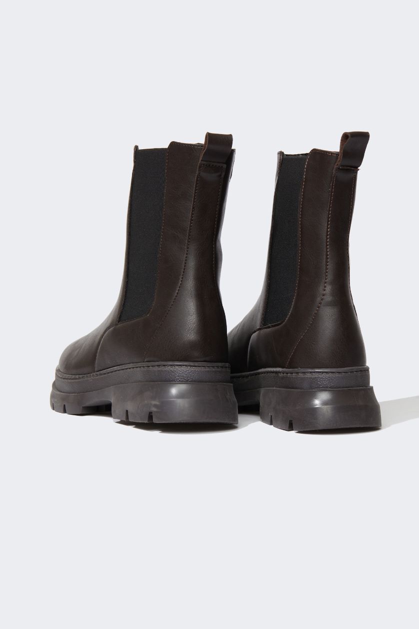 FEMME Marron Bottes Semelle Épaisse Femme