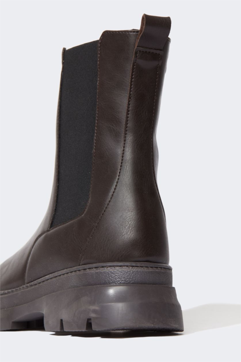 FEMME Marron Bottes Semelle Épaisse Femme