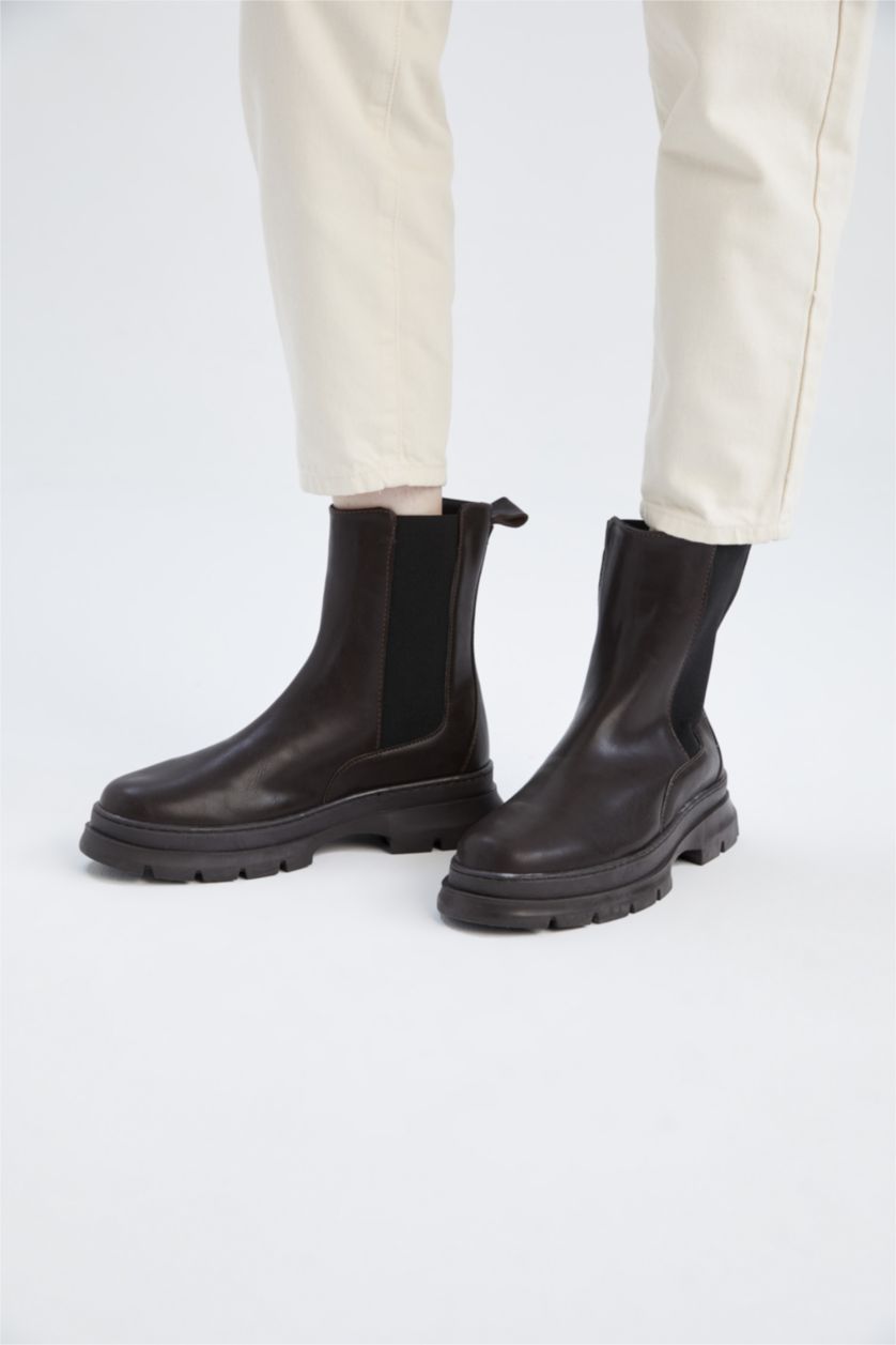 FEMME Marron Bottes Semelle Épaisse Femme