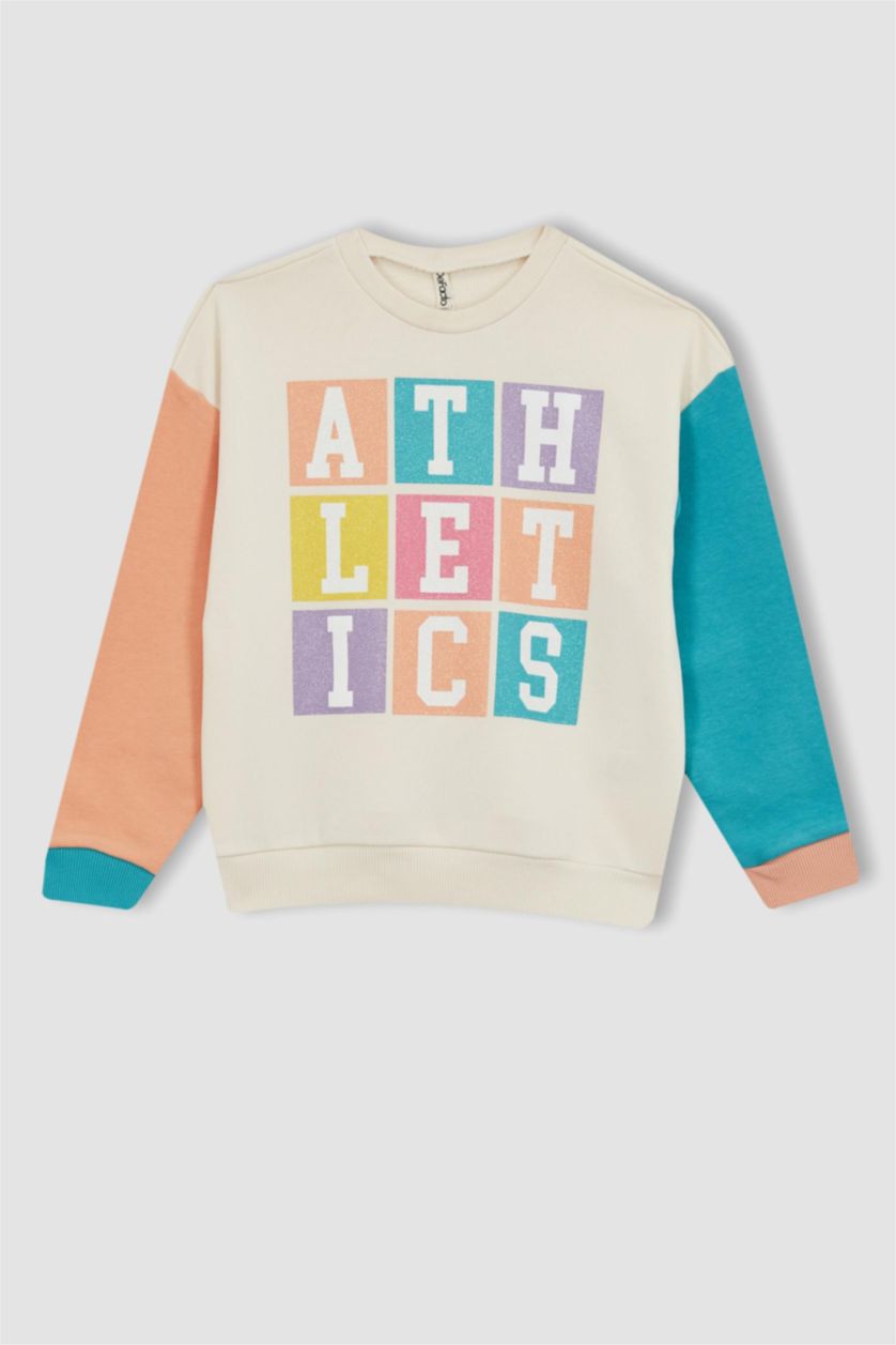 بناتي زهري فاتح طقم بناتي سويت شيرت وبنطلون سويت بانتس - قطعتين