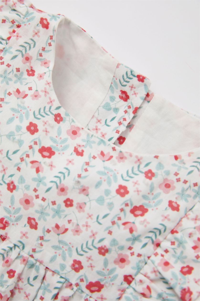 BABY GIRL Light Red Baby Girl Floral Sleeveless Voile Dress Panties 2-Pack Set