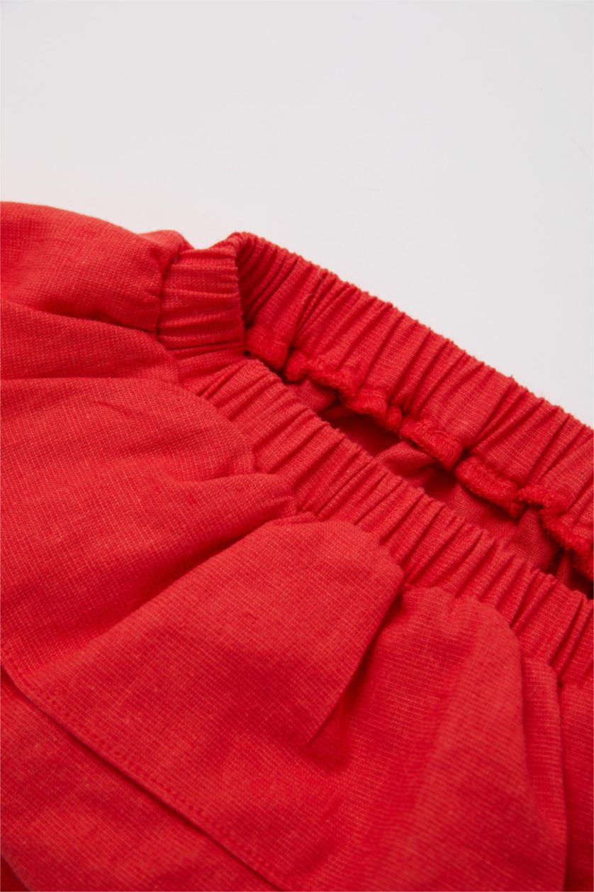 BABY GIRL Light Red Baby Girl Floral Sleeveless Voile Dress Panties 2-Pack Set