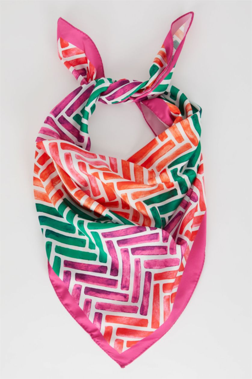 WOMAN Karma Nefes Istanbul X Defacto Patterned Satin Scarf