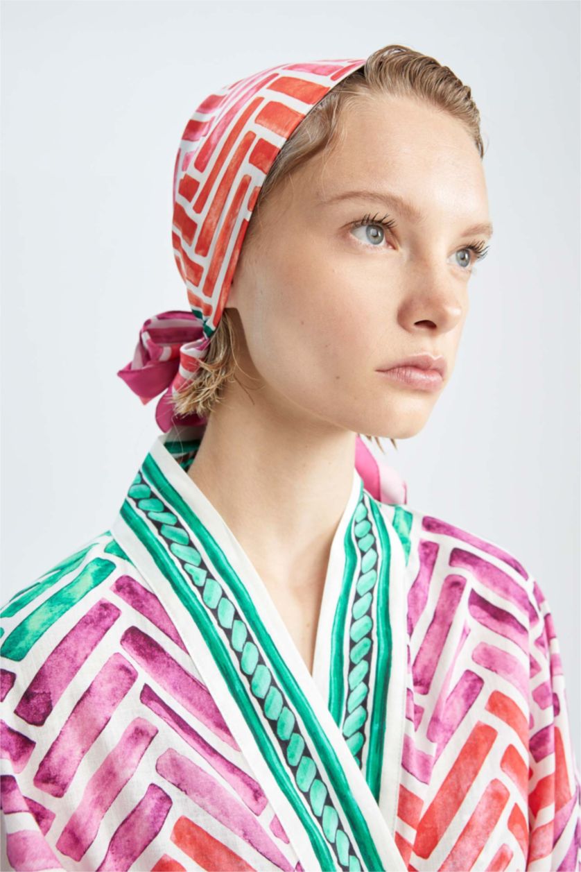 WOMAN Karma Nefes Istanbul X Defacto Patterned Satin Scarf