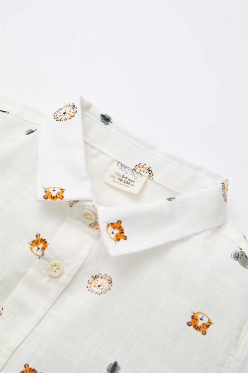 BÉBÉ GARÇON Écru Chemises à manches courtes Col De Chemise Manche Courte Animal