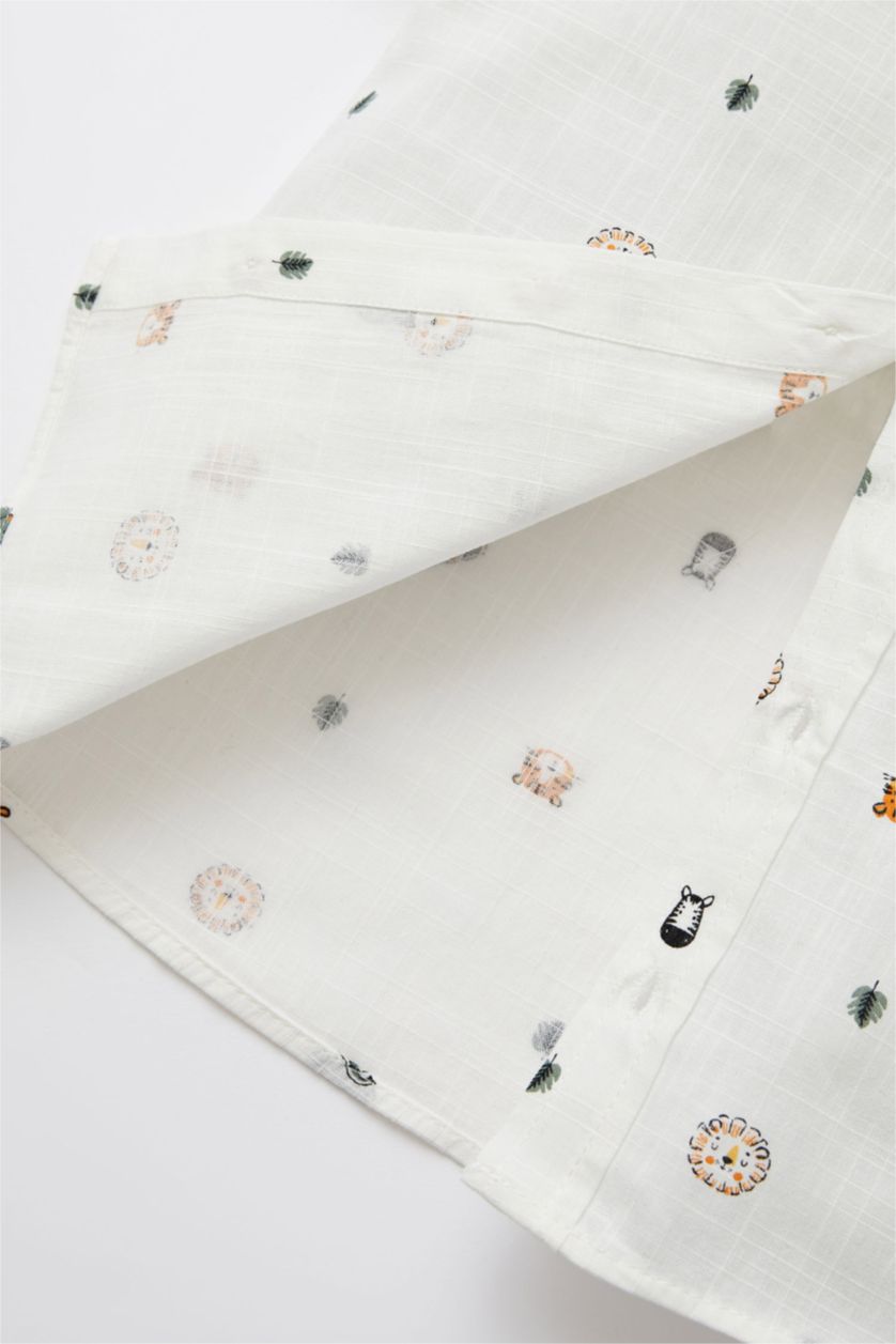 BÉBÉ GARÇON Écru Chemises à manches courtes Col De Chemise Manche Courte Animal