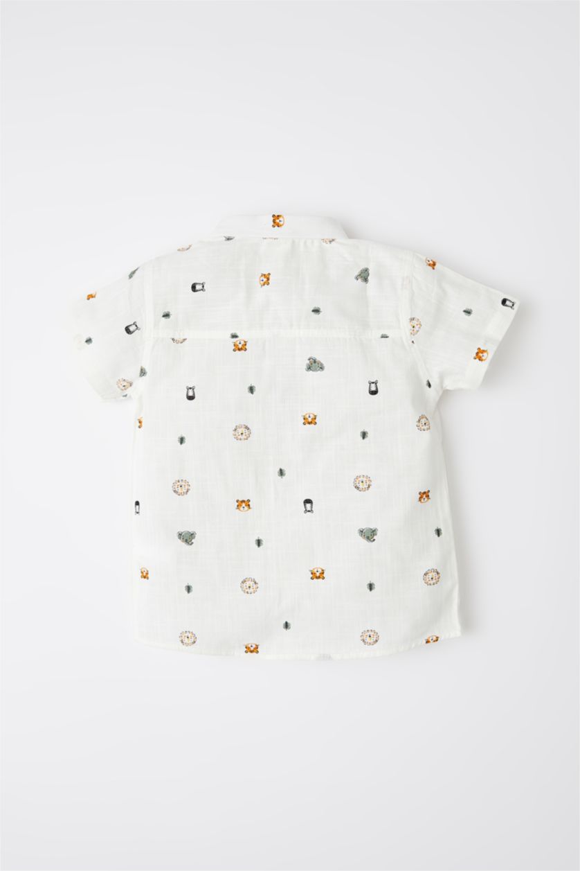 BÉBÉ GARÇON Écru Chemises à manches courtes Col De Chemise Manche Courte Animal