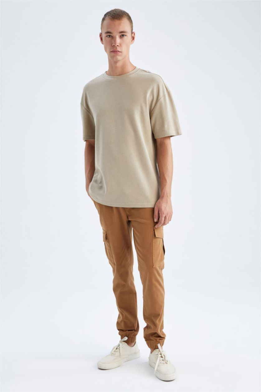 MAN Camel Regular Cargo Jogger Trousers