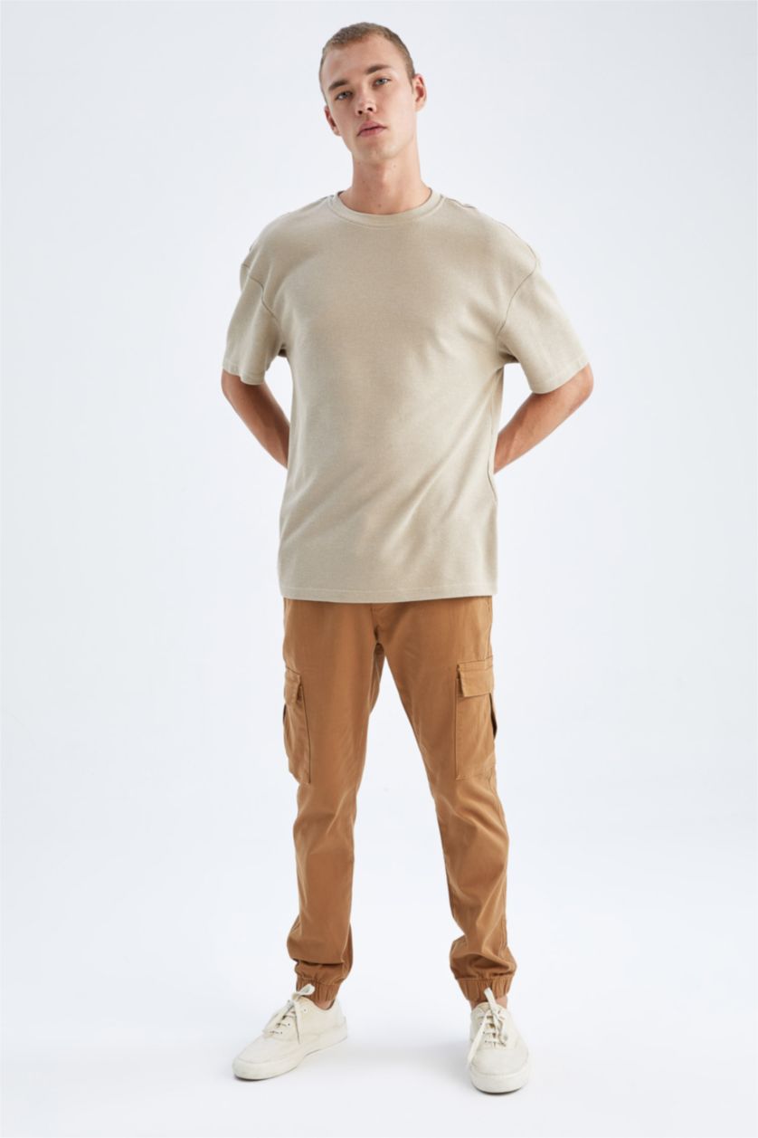 MAN Camel Regular Cargo Jogger Trousers