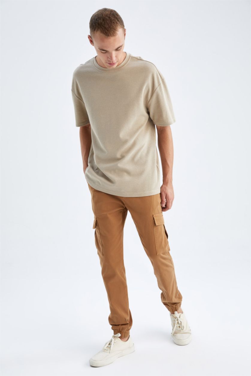 MAN Camel Regular Cargo Jogger Trousers