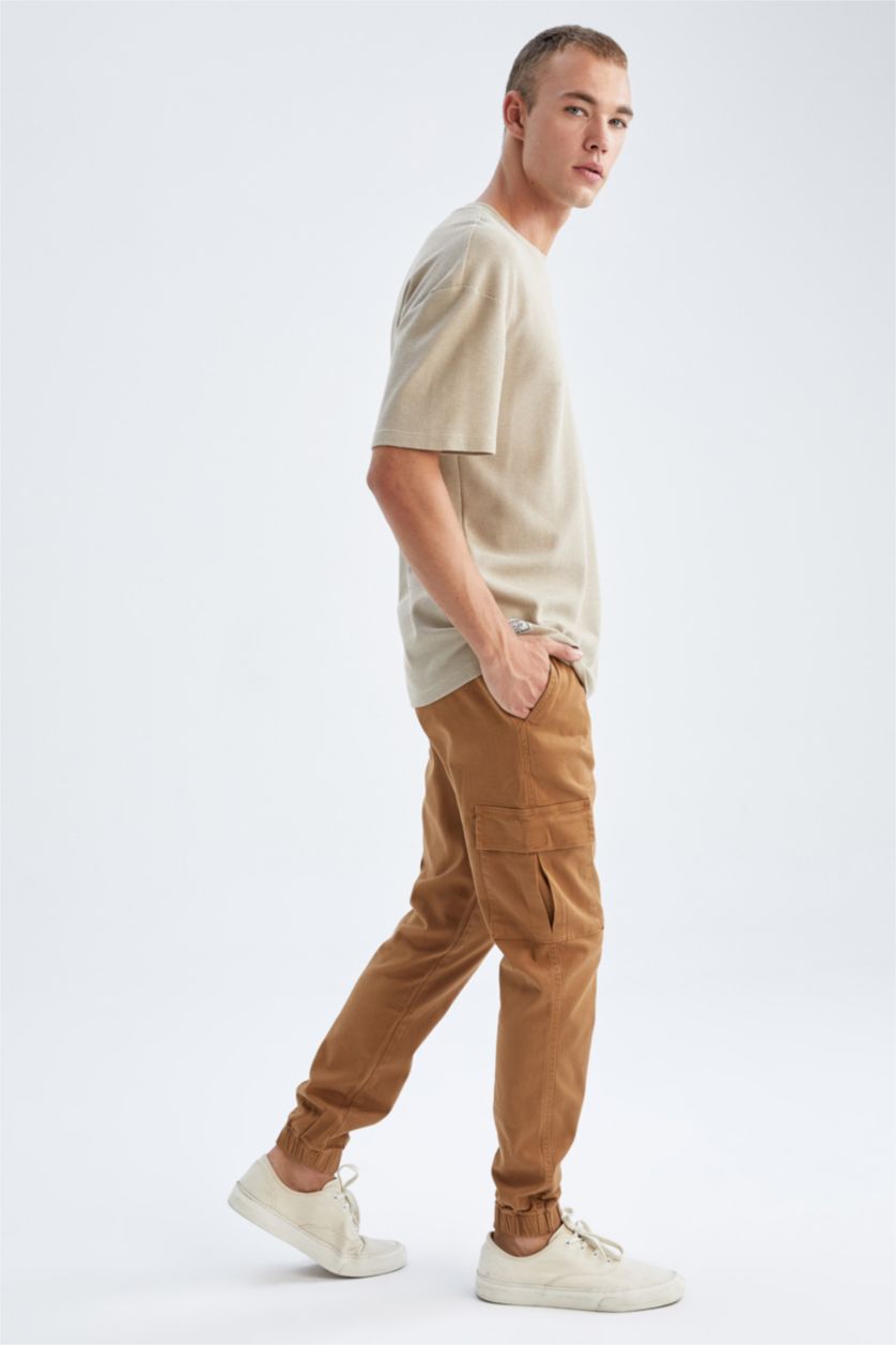 MAN Camel Regular Cargo Jogger Trousers