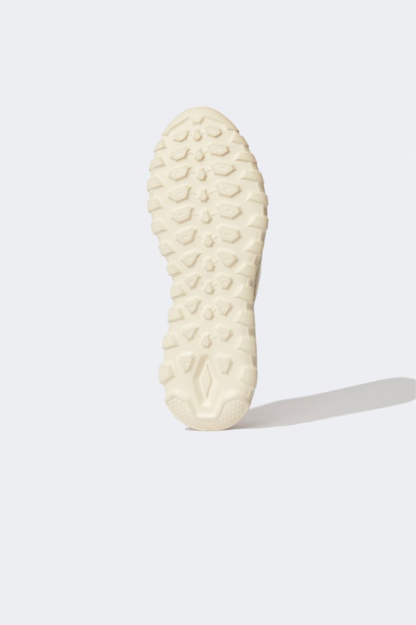 FEMME Beige Espadrilles à fond plat à lacets pour femmes