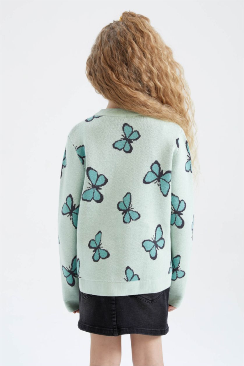 GIRLS & TEENS Mint بلوفر تريكو قصة عادية