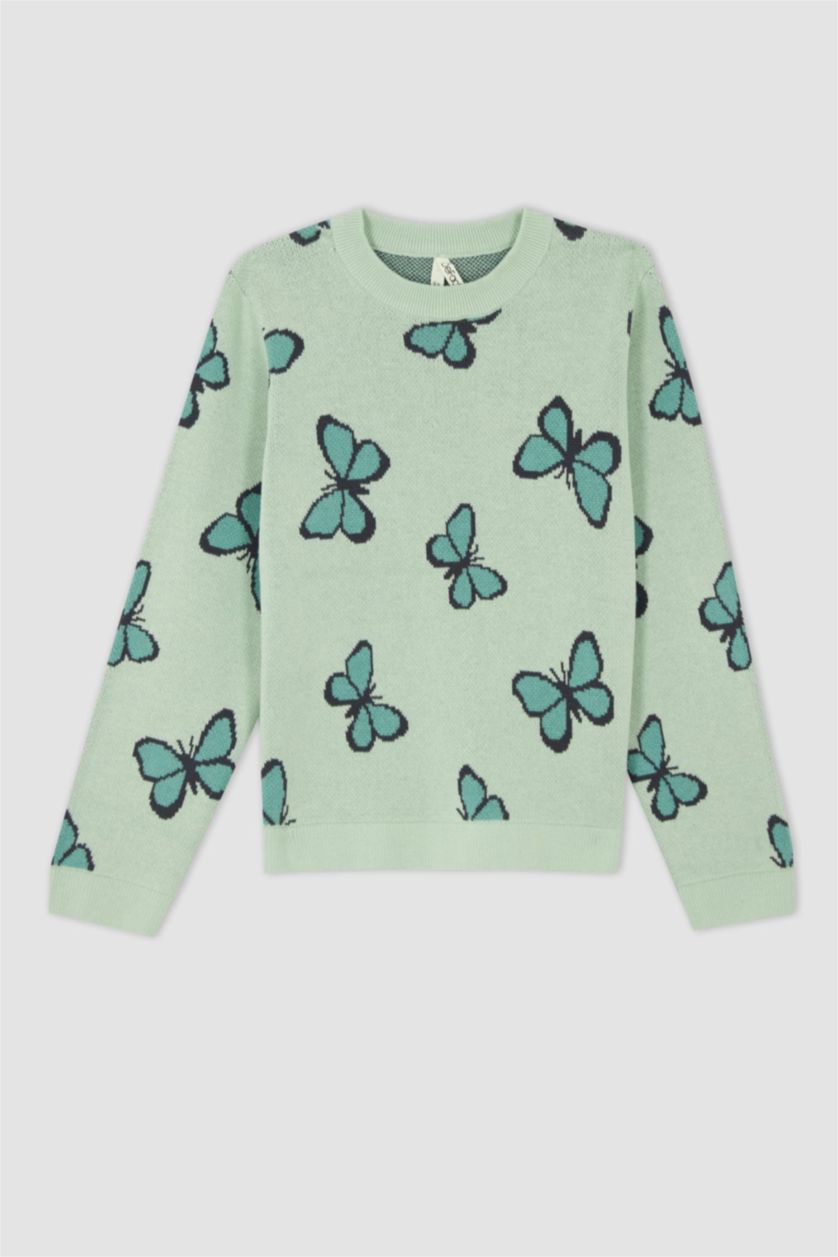 GIRLS & TEENS Mint بلوفر تريكو قصة عادية