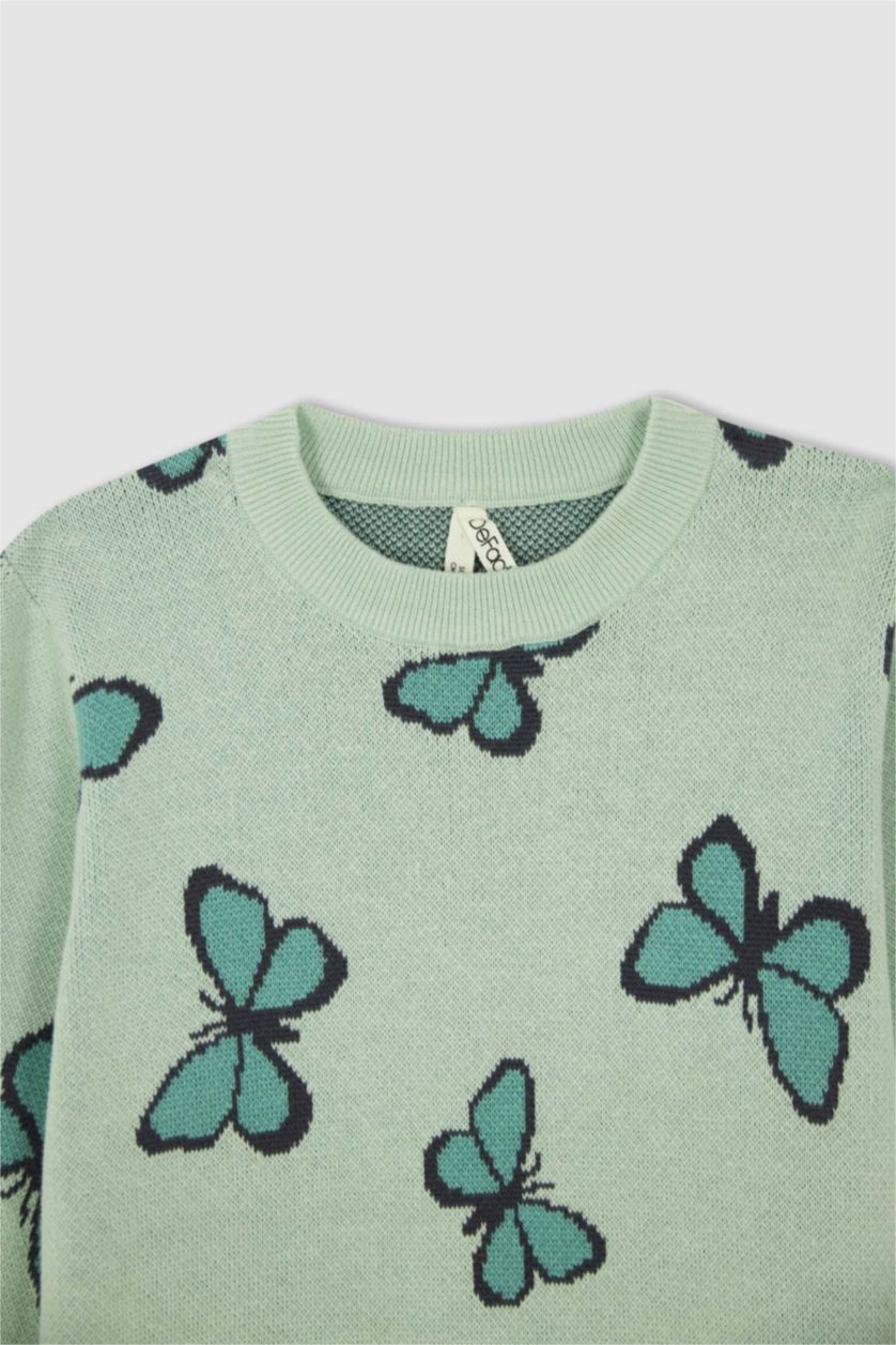 GIRLS & TEENS Mint بلوفر تريكو قصة عادية