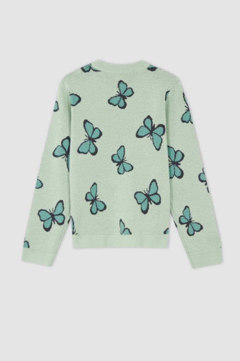 GIRLS & TEENS Mint بلوفر تريكو قصة عادية