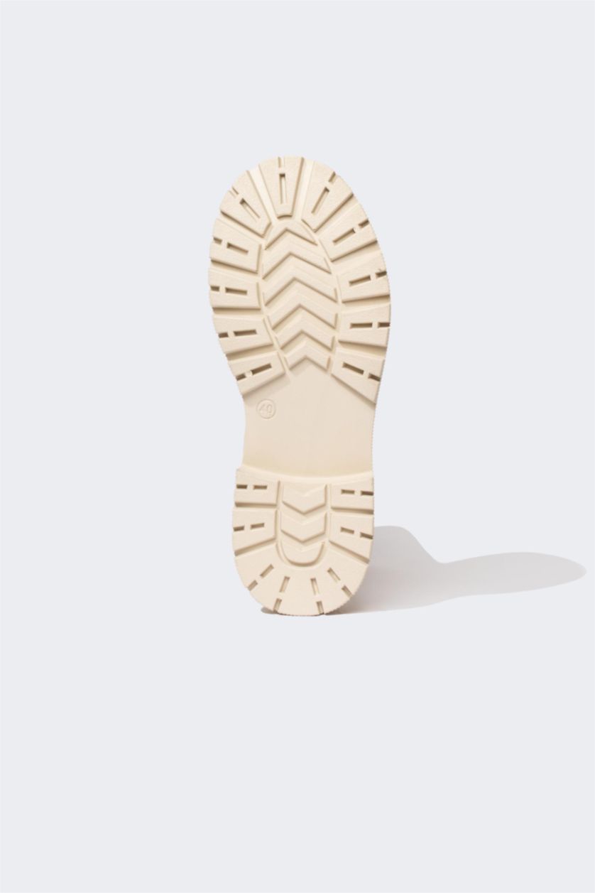 FEMME Beige Clair Bottes Semelle Épaisse Femme