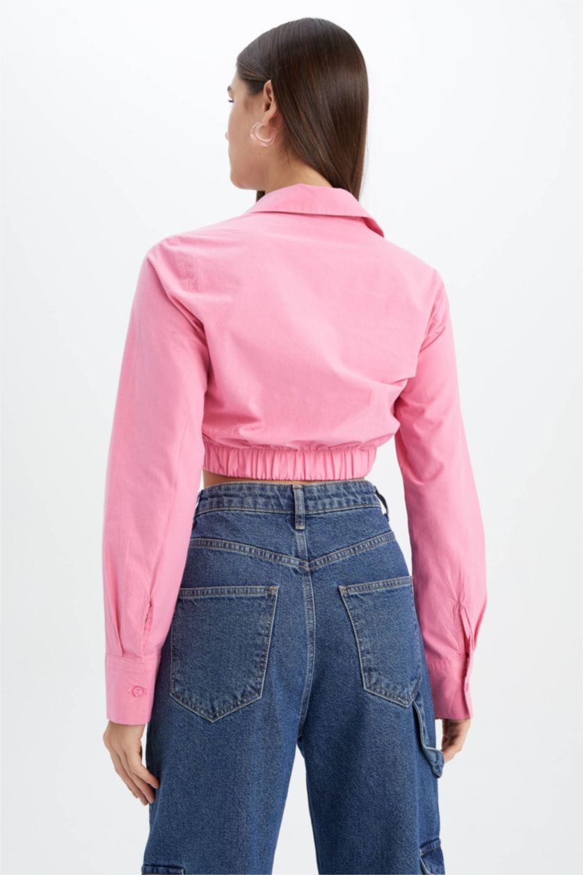 FEMME Rose Slim Fit Poplin Long Sleeve Shirt