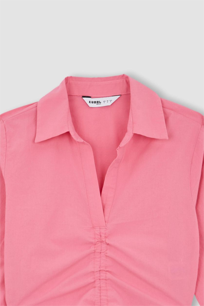 FEMME Rose Slim Fit Poplin Long Sleeve Shirt