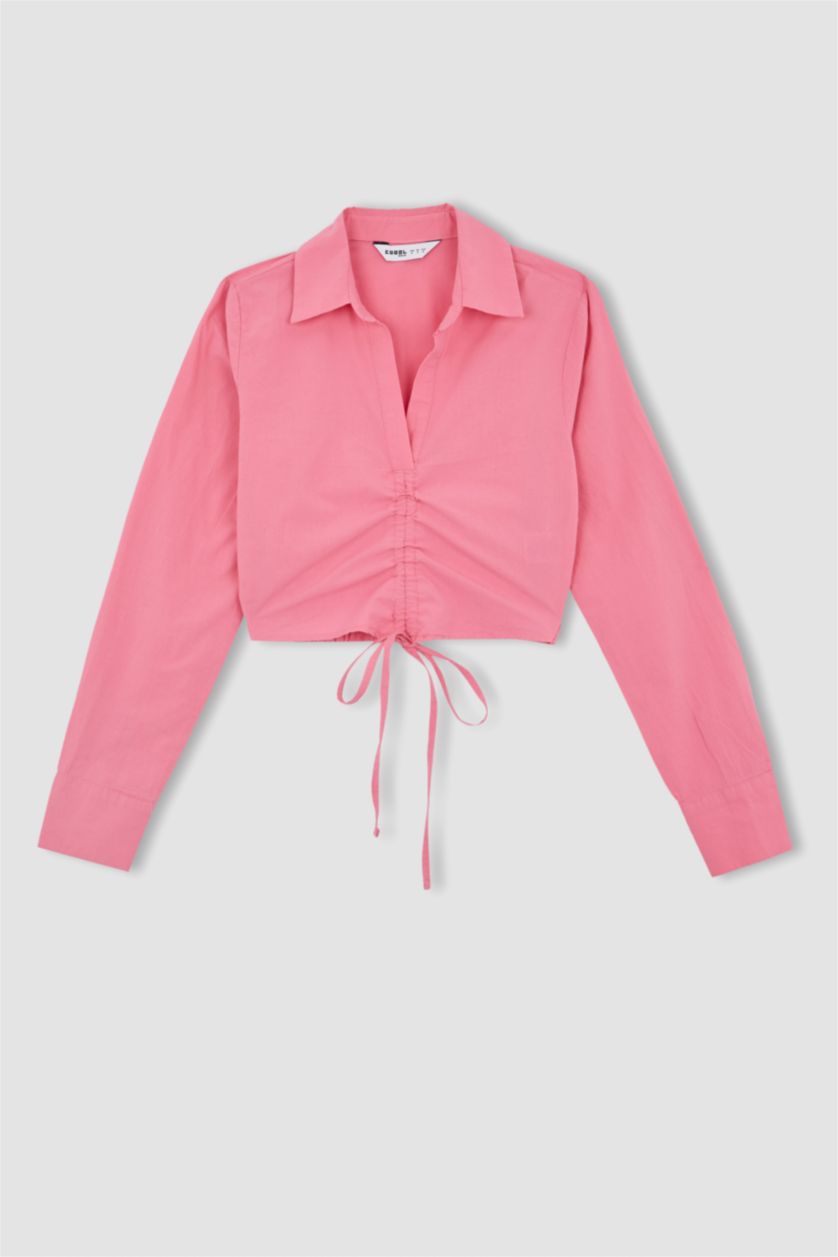 FEMME Rose Slim Fit Poplin Long Sleeve Shirt