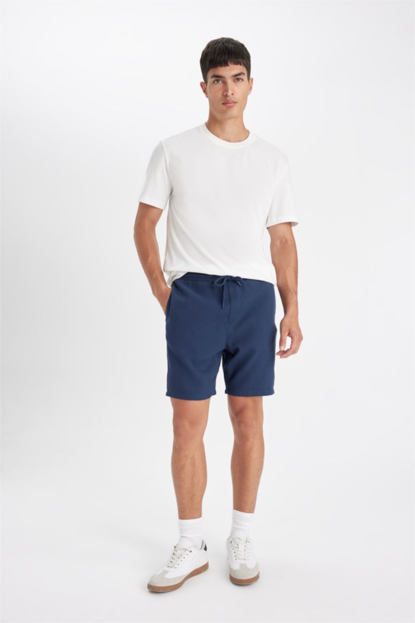 رجال نيلي شورت قطن قصة مريحة