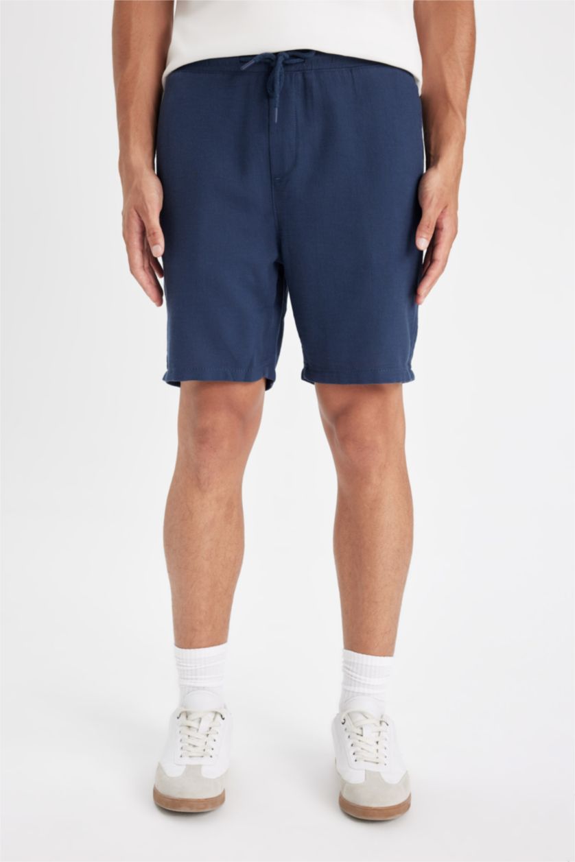 رجال نيلي شورت قطن قصة مريحة