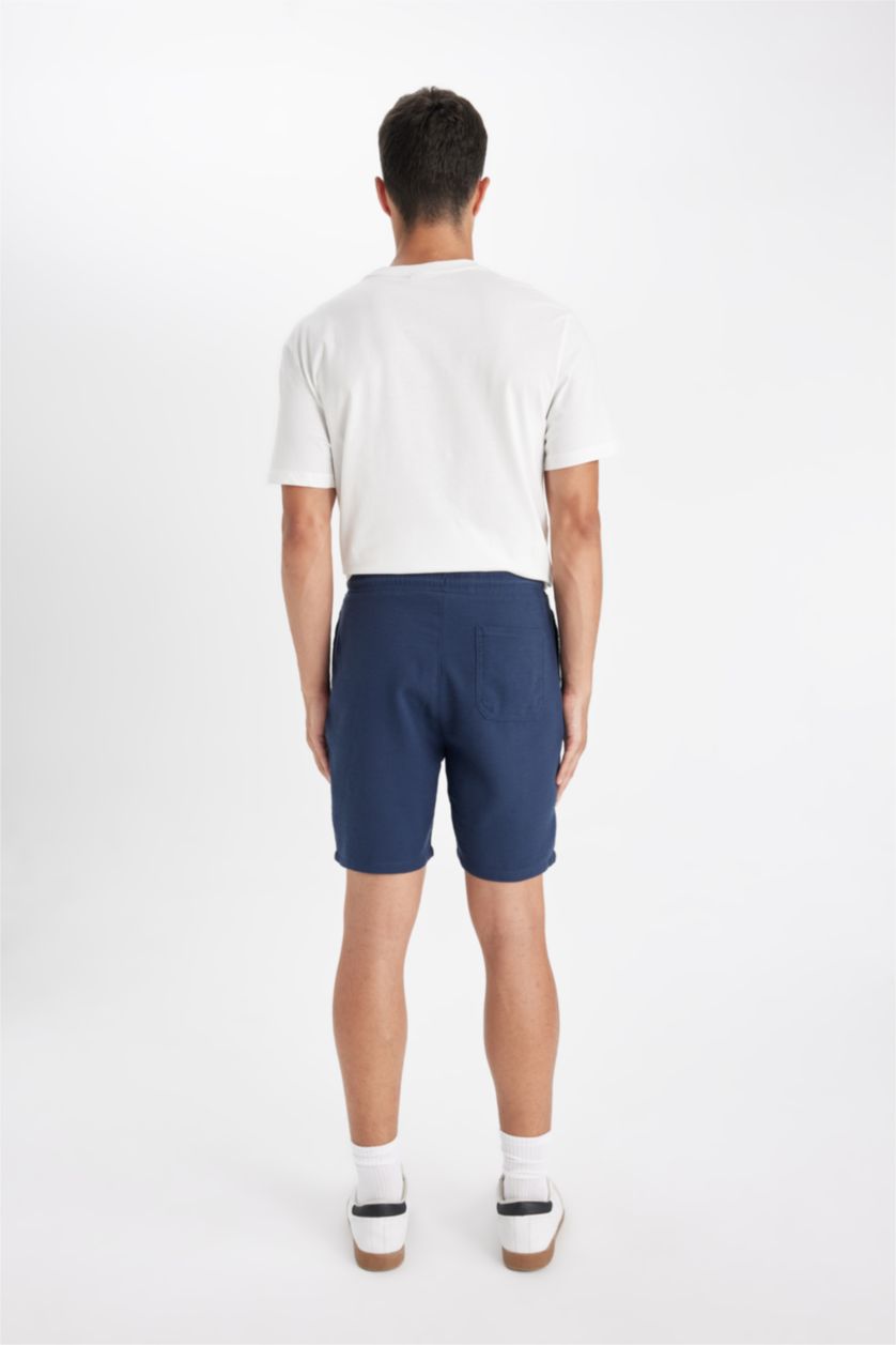 رجال نيلي شورت قطن قصة مريحة