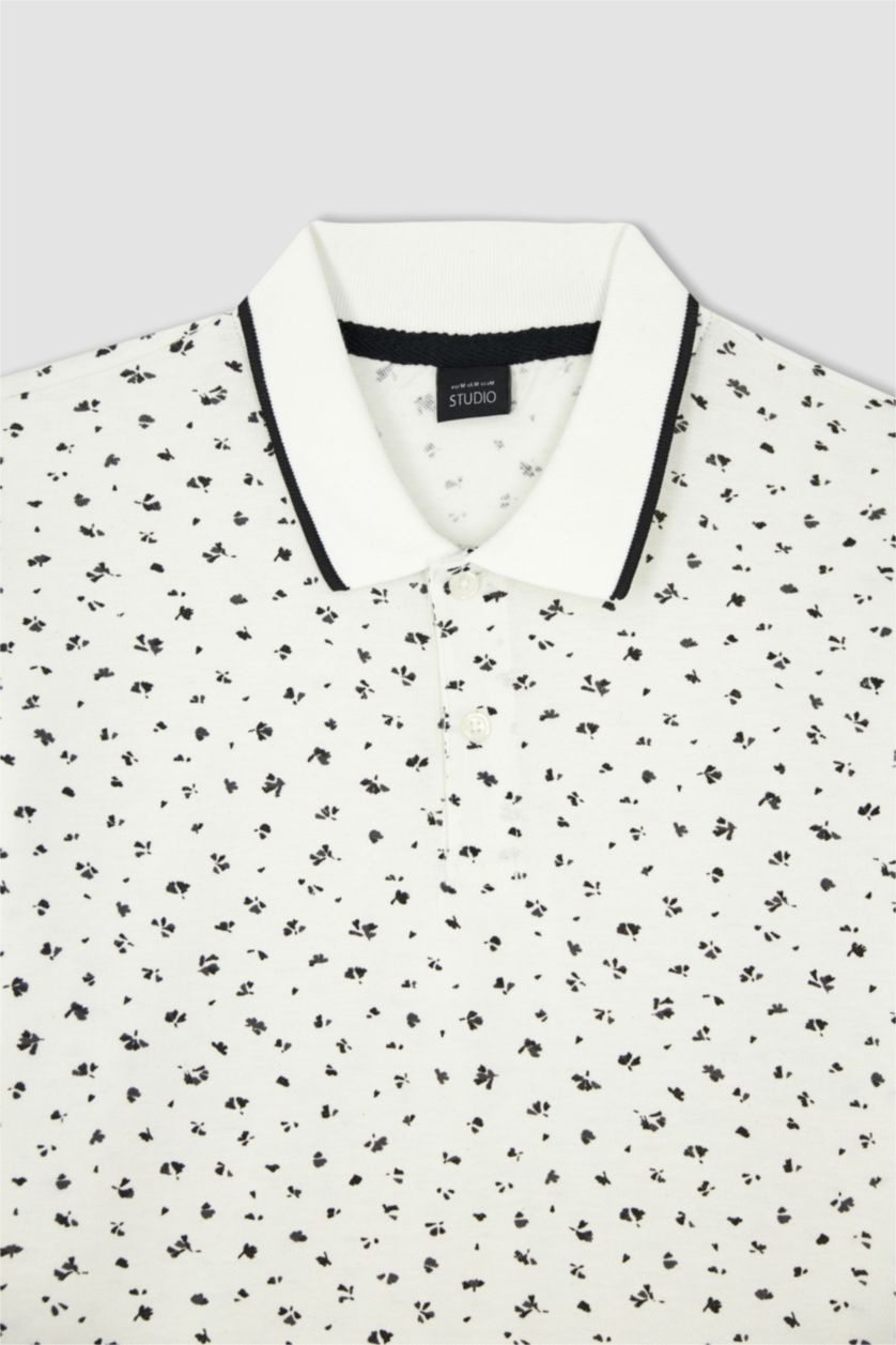 HOMME Blanc Polo Coupe slim raccourcie Col Polo