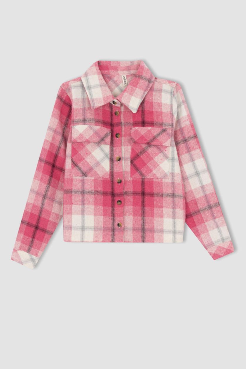 Девочки и подростки Светло-розовый Рубашка с длинным рукавом для девочек, Школьная коллекция