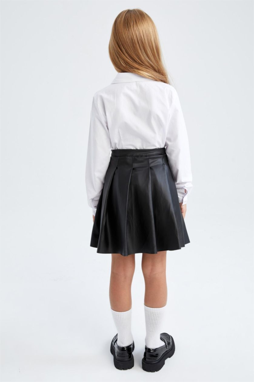 GIRLS & TEENS Black Girl Faux Leather Skirt