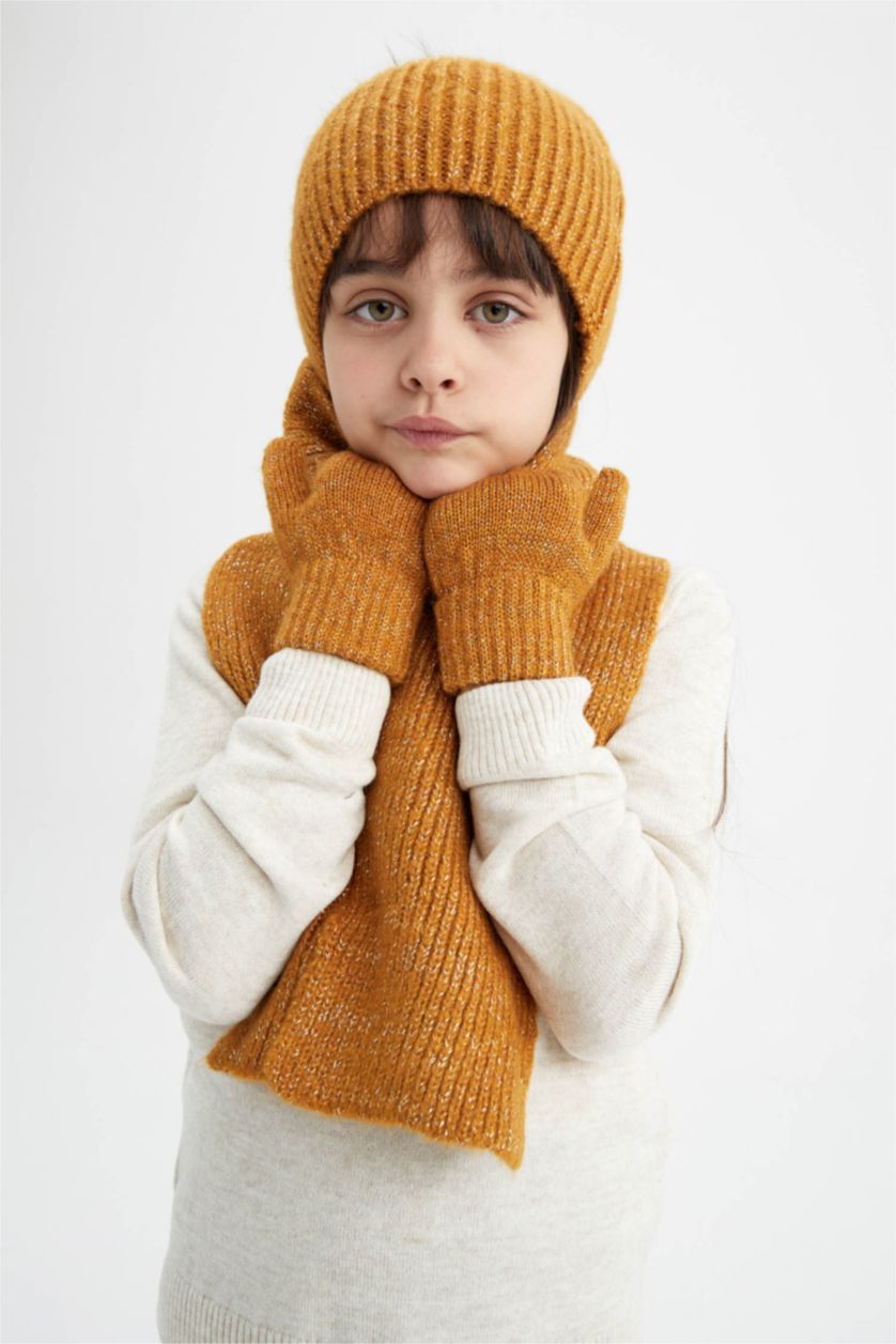 FILLES Jaune Foncé Ensemble d'écharpe 3 Fille