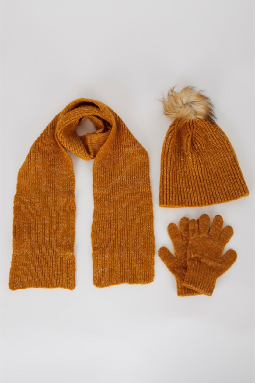 FILLES Jaune Foncé Ensemble d'écharpe 3 Fille