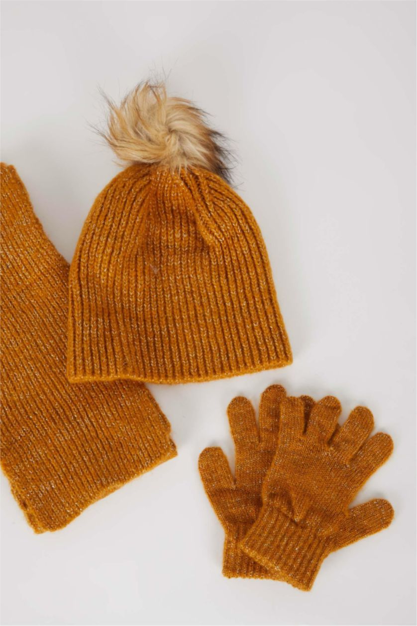 FILLES Jaune Foncé Ensemble d'écharpe 3 Fille