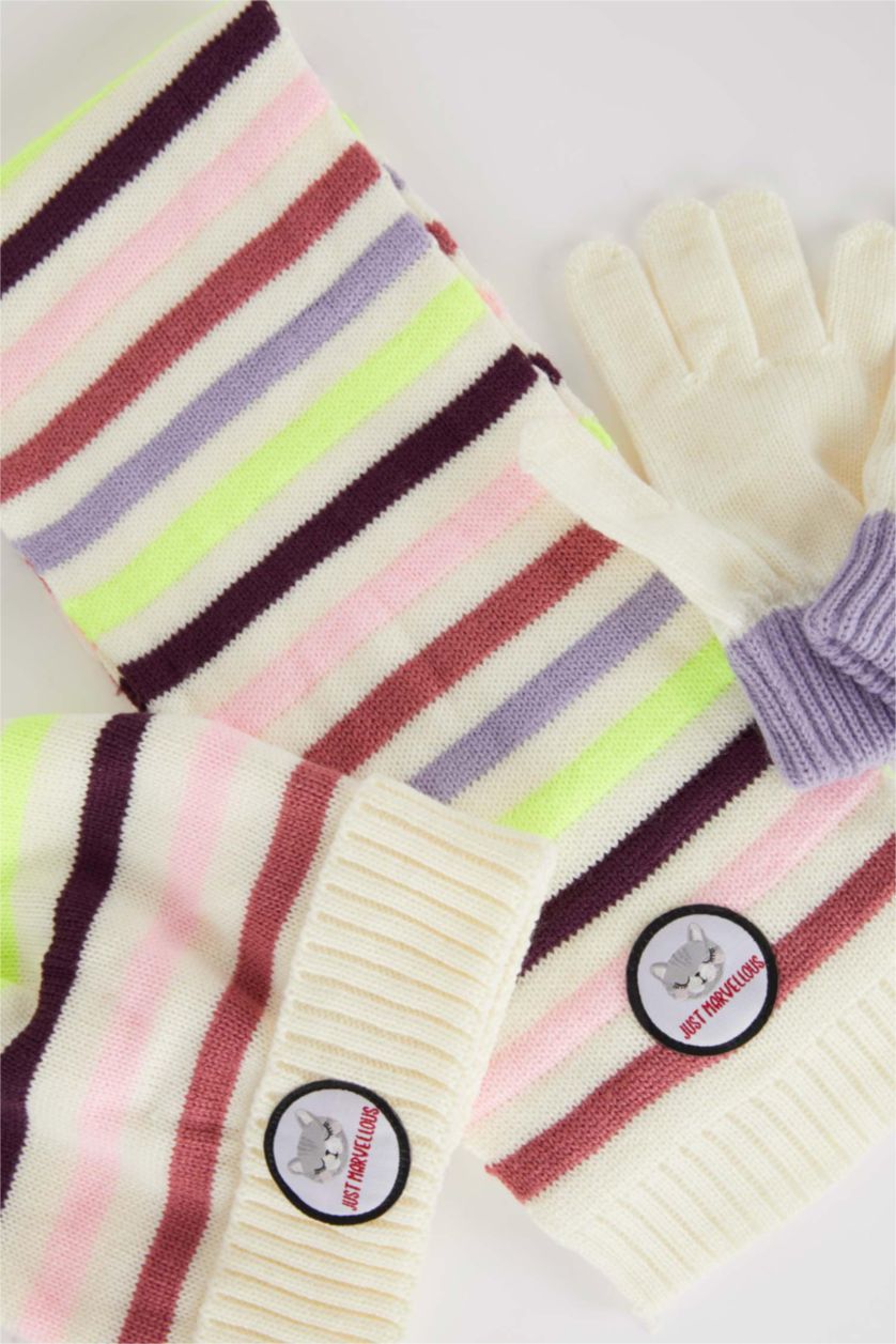 بنات Karma طقم بناتي قفازات قبعة و  وشاح  مكون من 3 قطع