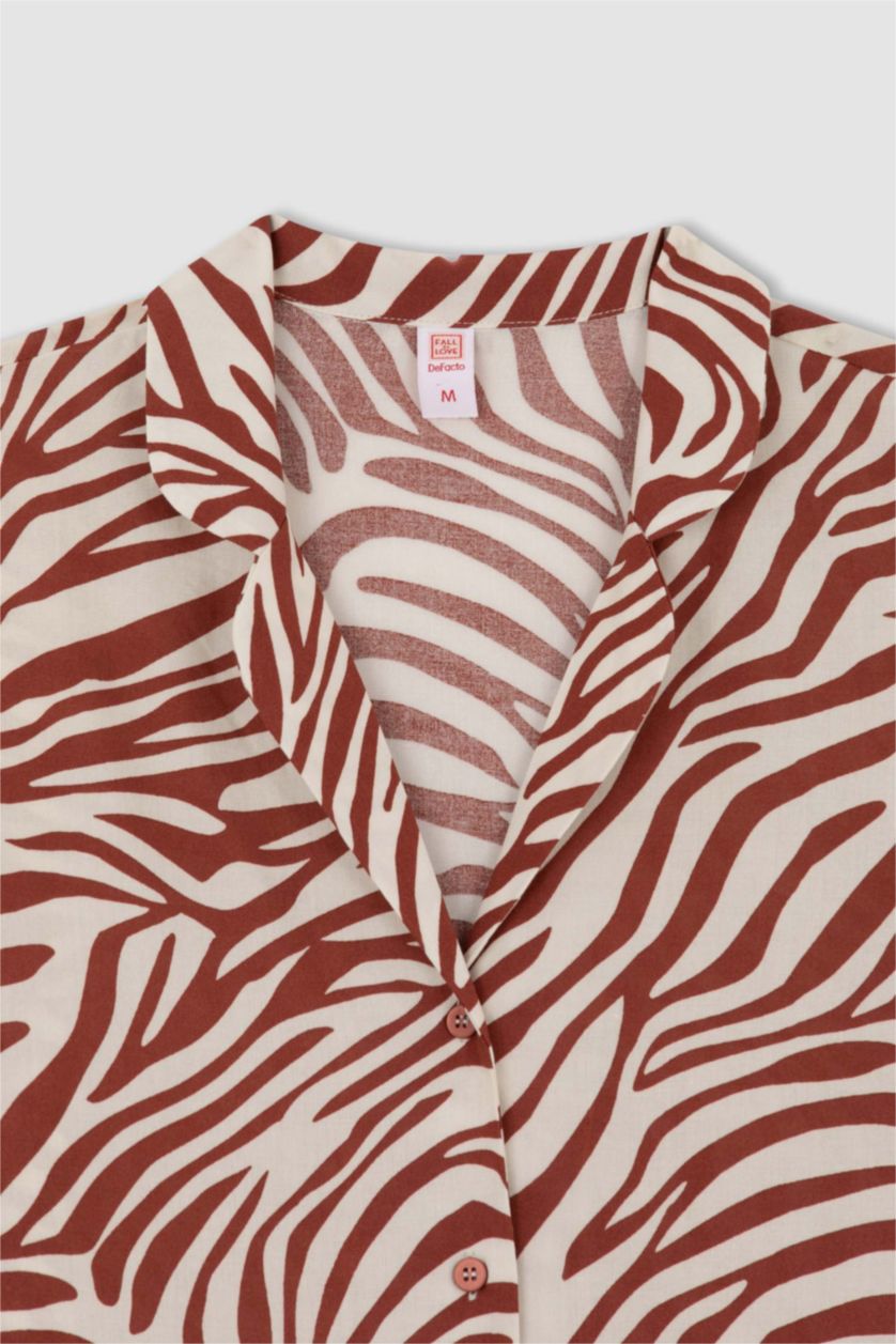 نساء خمري بلوزة قصة عادية بياقة بيجاما