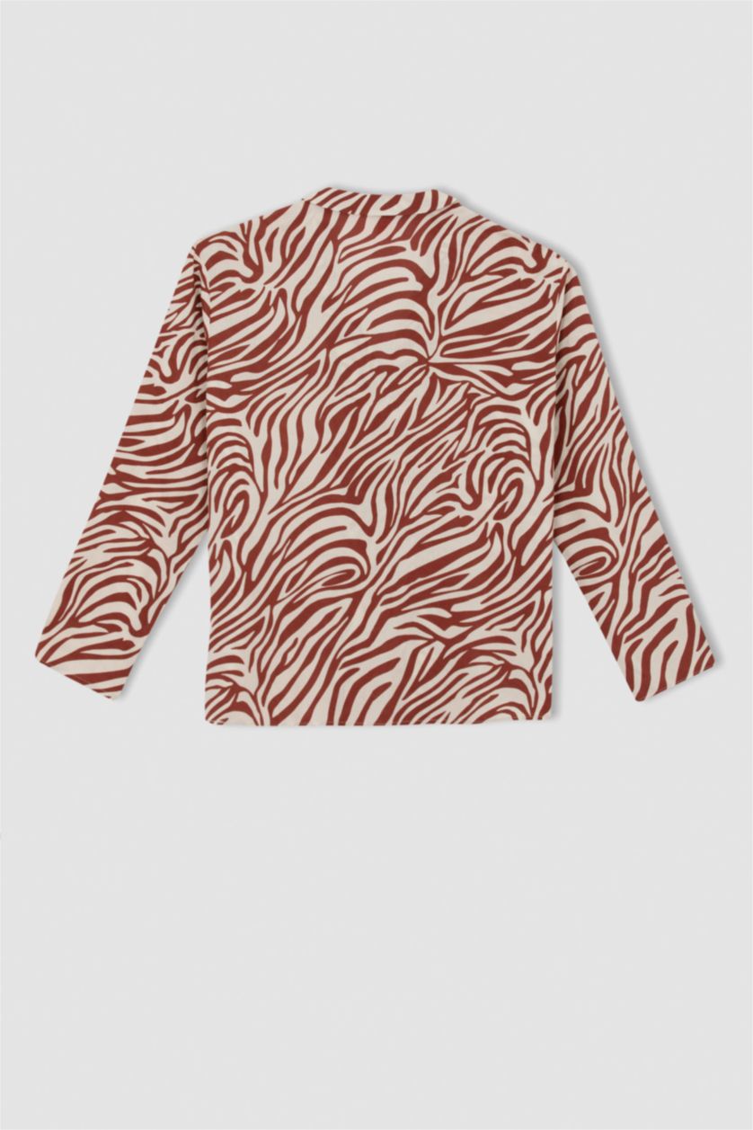 نساء خمري بلوزة قصة عادية بياقة بيجاما