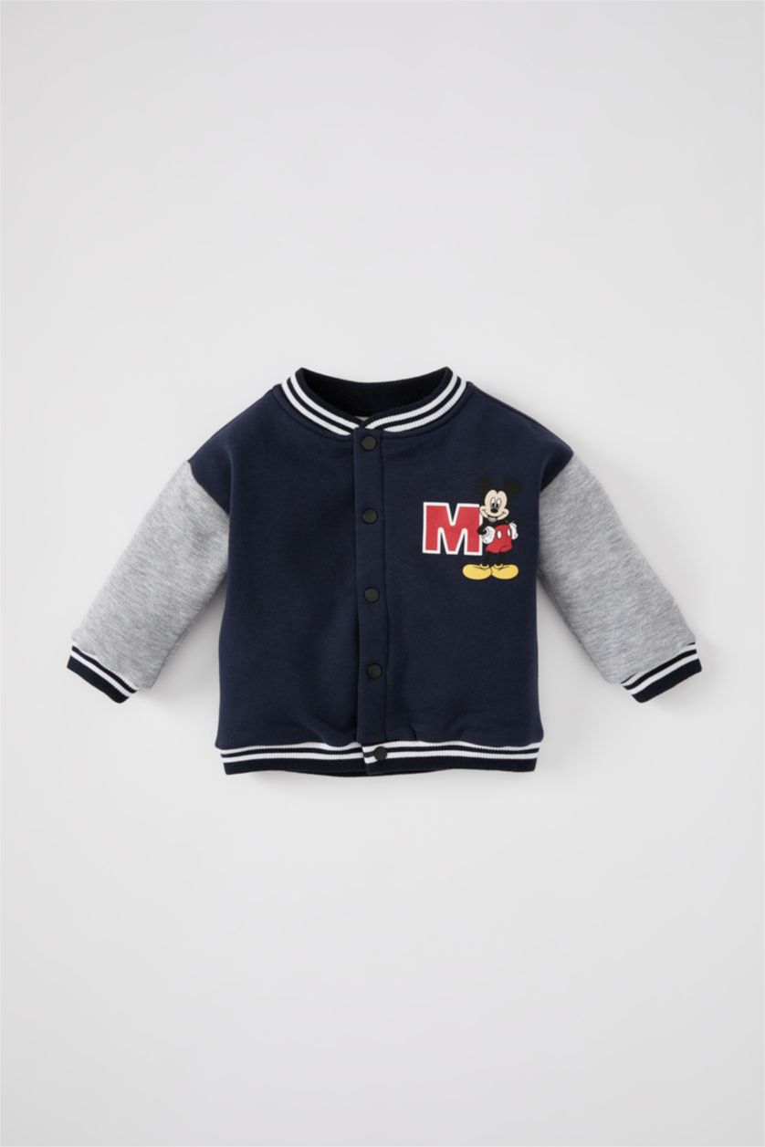 Малыши мальчики Синий Кардиган Бомбер из плотной ткани для малышей мальчиков