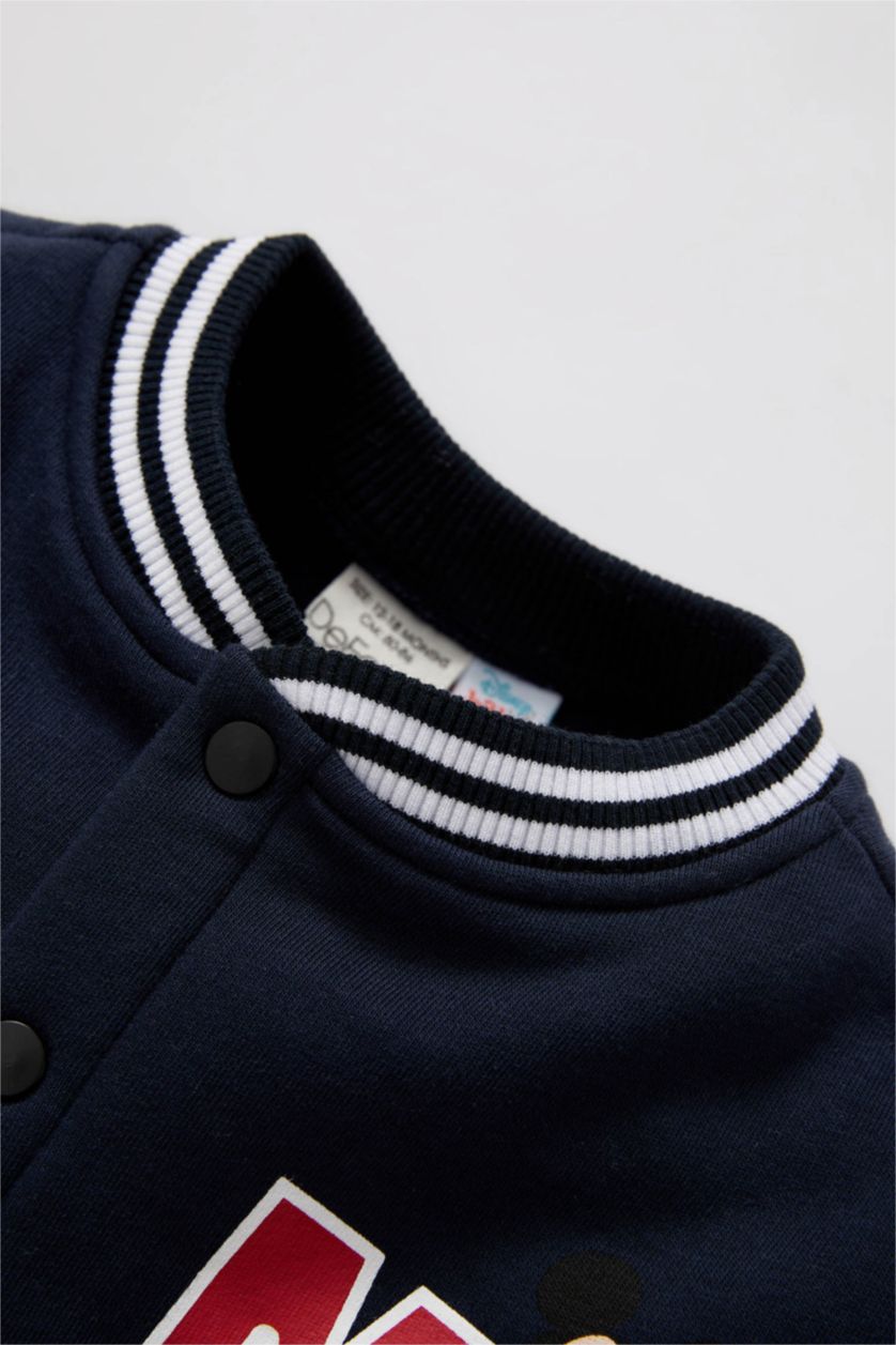 Малыши мальчики Синий Кардиган Бомбер из плотной ткани для малышей мальчиков